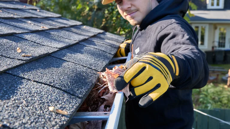 Alu-Rex gutter protection detail on a finished roofline